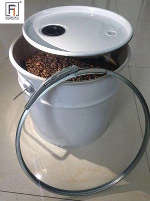20L 둥근 식품 안전 금속 버킷 5~10KG 저장용 밸브